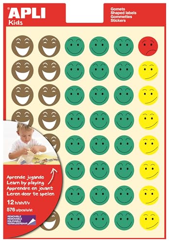 Apli 835220 Smiley Sticker (Pack of 12 Sheets) - Maison & Cuisine en promo à 5.57€