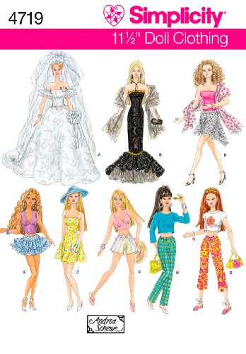 Simplicity 4719Doll Clothes, Paper, Multicoloured, One Size - Toys & Games Amazon UK à 5.00€