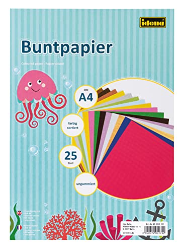 Idena 610053 Papier coloré A4 25 feuilles, ungummiert en promo à 1,99€ (-79%) sur Amazon FR