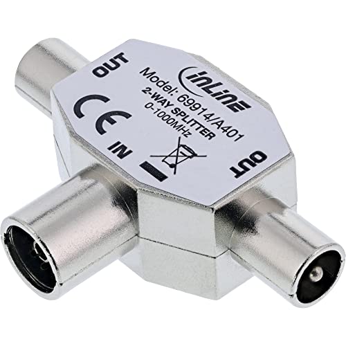 InLine 69914 adaptador de cable 2xCoax Coaxial Plata... - High-Tech & Électronique Amazon Espagne à 5.49€