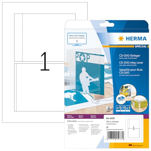 Herma 5036 - Etiquetas para CD (25 unidades, 1 en cada... - Bon plan à 11.74€