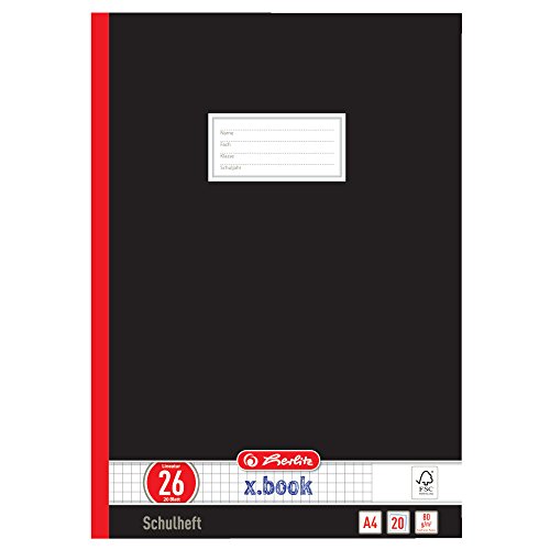 Herlitz 331223 Cahier A4 Carreaux/marge/L.26 40 p Noir Lot... - Maison & Cuisine Amazon France à 13.72€