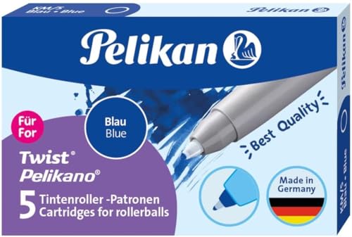Pelikan 943399 Patronen für Tintenroller, blau, 5 Stück - Amazon Allemagne à 3.49€