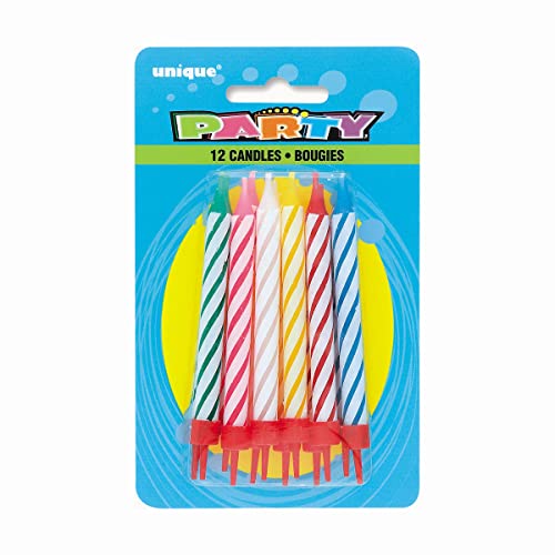 Unique Party 1940 - Candele a Strisce in Portacandela... - Bon plan à 1.49€