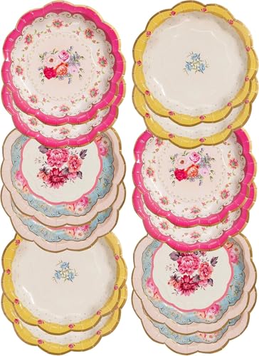Talking Tables Lot de 12 Assiettes Jetables Tea Party... - Maison & Cuisine Amazon France à 7.47€