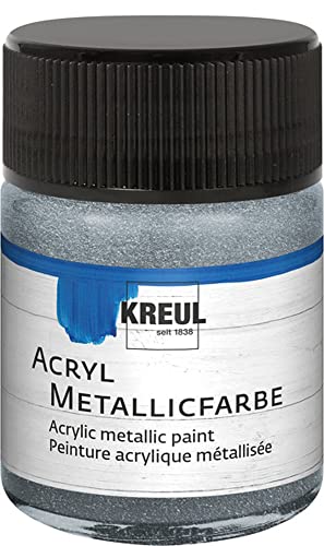KREUL 77572 - Acryl Metallicfarbe, 50 ml Glas in silber... - Maison & Cuisine Amazon Allemagne à 3.00€