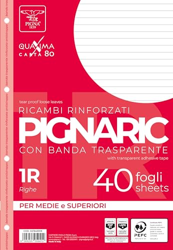 Pigna, Confezione da 40 Ricambi con 4 fori, archiviazione... - Fournitures Bureau Amazon Italie à 2.80€