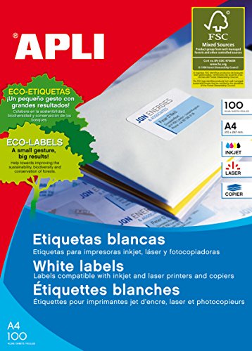 APLI 2418 - Etiquetas blancas permanentes adhesivas... - Auto & Moto Amazon Espagne à 14.86€