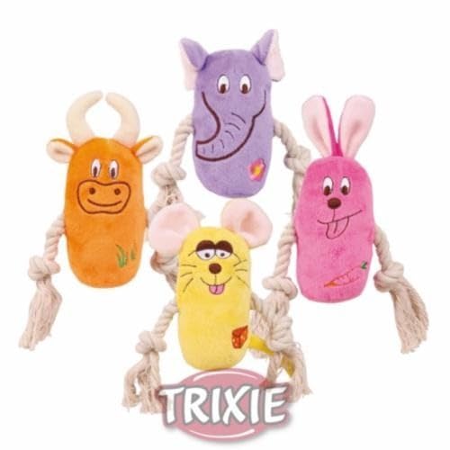 Trixie animal avec corde, peluche - coloris aléatoire - Animalerie Amazon France à 6.49€