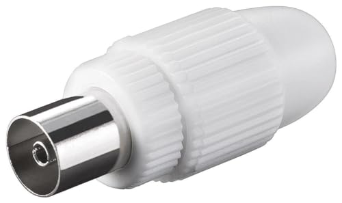 GOOBAY Coax Jack (Plastic) with Screw Fixing, White - For...