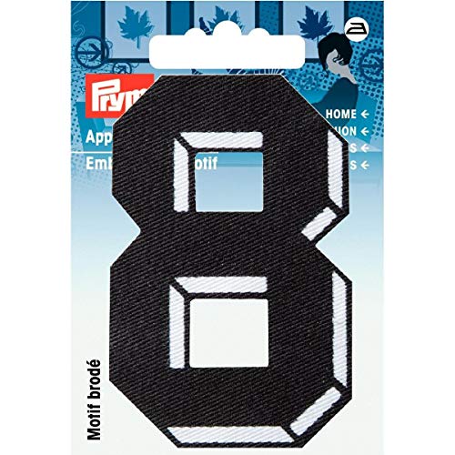 Prym 925893 Applikation Zahl 8 klein schwarz, weiße Kontur - Loisirs Créatifs Amazon Allemagne à 2.70€