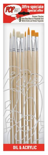 Pebeo 950350 Pinselset, 8-teilig, 4 Borstpinsel und 4... - Home & Kitchen Amazon Germany à 3.41€