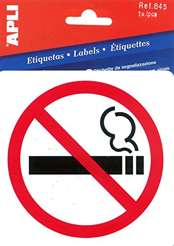 APLI 845 - Cartel adhesivo Prohibido fumar (114 x 114 mm) - Auto & Moto en promo à 1.74€