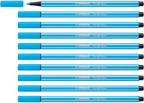 STABILO Pen 68 - Premium Fibre-Tip Pen - Pack of 10 - Neon... - Fournitures Bureau en promo à 5.77€