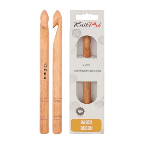 KnitPro - Basix (12,00 mm) Uncinetto di Betulla - 1 unità - Loisirs Créatifs en promo à 5.95€
