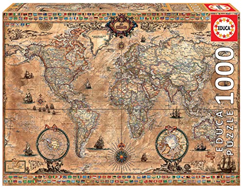 Educa - Mappa Antica del Mondo | Puzzle 1.000 pezzi per... - Jouets & Jeux en promo à 11.90€