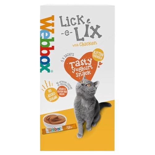Webbox Lick-E-Lix Chicken Cat Treats, 5 X 15g - Animalerie Amazon Royaume-Uni à 1.70€