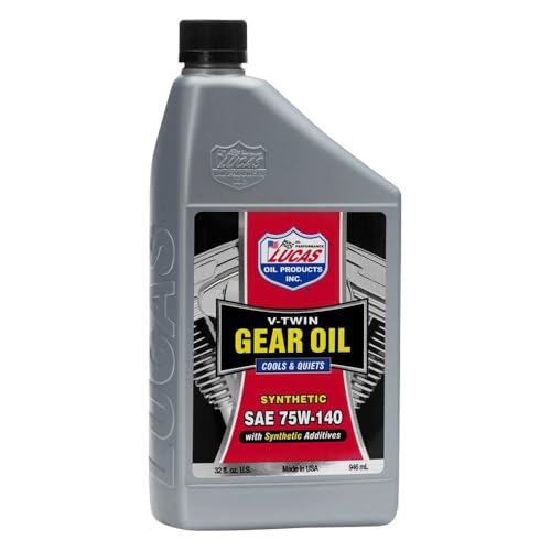 Lucas Oil 10791 Synthetic SAE 75W-140 V-Twin Gear Oil-946ml - Auto & Moto en promo à 17.45€