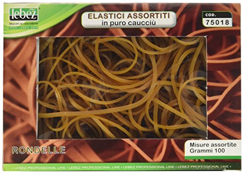 Lebez 75018 - Elastici con misure assortite in caucciù in... - Fournitures Bureau en promo à 2.68€