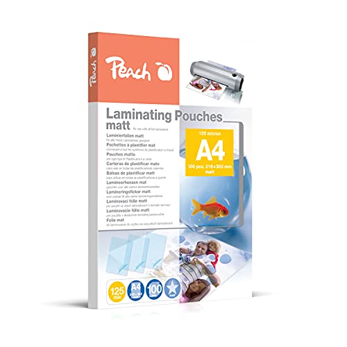 Peach Laminierfolien A4-125 mic - 100 pouches - matt... - Maison & Cuisine en promo à 29.66€