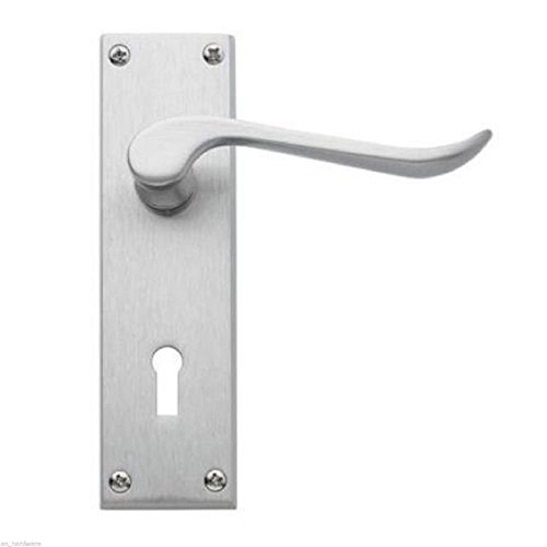 Victorian Scroll Lever Lock Door Handles Satin Chrome 150 x... - Maison & Cuisine en promo à 1.99€