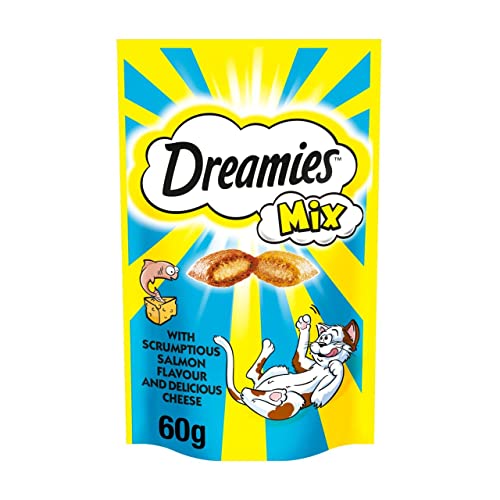 Dreamies Mix Cat Treats, tasty snacks with tempting salmon... - Animalerie Amazon Royaume-Uni à 1.65€