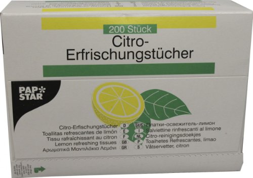 Papstar 17200 Lingettes Rafraîchissantes Citron 14 x 14 cm... - Bébé & Puériculture en promo à 13.17€