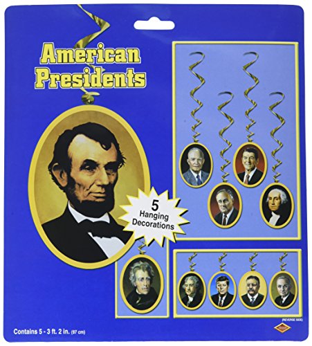 Beistle 57616 American Presidents Hängewirbel (5 Stück) – 1... - Jouets & Jeux Amazon Allemagne à 20.86€