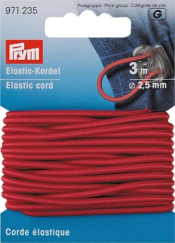 Prym Cuerda elástica, 60% ED 40% PES, Rojo, Ø 2,5 mm | 3 m - Bon plan à 3.40€