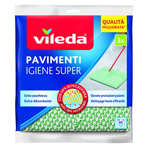 Vileda Hygiene Super Boden, 30% Microfaser Reinigungstuch - Home & Kitchen Amazon Germany à 8.10€