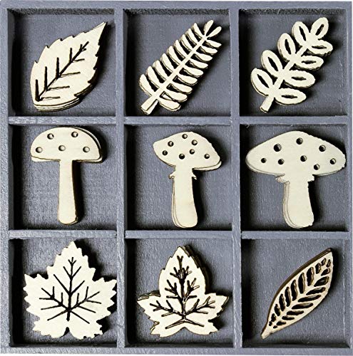 cArt-Us Boîte avec décorations en Bois Feuilles Champignons... - Maison & Cuisine Amazon France à 4.51€