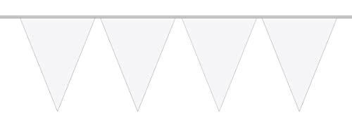 Bunting White 10 metres long with 15 Flags Triangle Plastic - Amazon Royaume-Uni à 2.13€