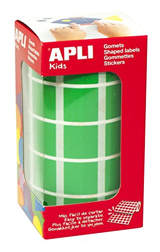 Apli 4878 Rotolo di Etichette Adesivi Quadrati, 20 mm, Verde - Fournitures Bureau en promo à 5.56€