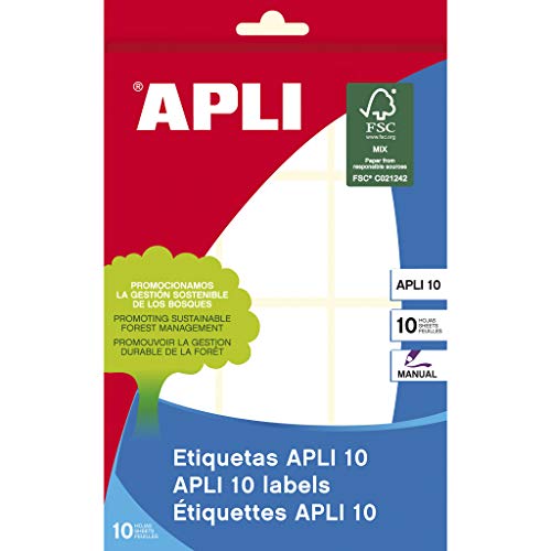 Etiquetas Apli 10 120 Piezas Blanco 10 Hojas 36 x 40 mm (10... - Fournitures Bureau Amazon Espagne à 1.40€