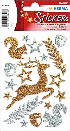 HERMA 3729 Aufkleber Waldtiere Glitzer klein groß, 17... - Maison & Cuisine en promo à 2.23€