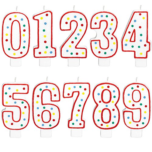 Amscan 177783 - Zahlenkerze, Weiß und Punkte, Höhe circa... - Home & Kitchen Amazon Germany à 3.09€