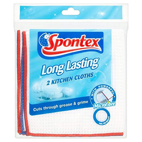 Spontex 2 Long Lasting Kitchen Cloths, 36 x 36cm - Maison & Cuisine Amazon Royaume-Uni à 1.71€