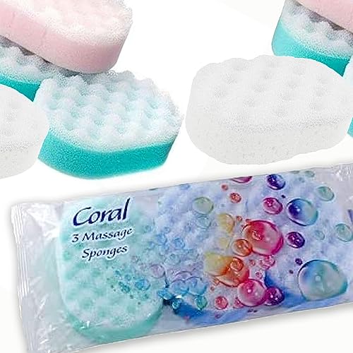 Coral Lot de 3 éponges de massage (les couleurs peuvent... - Beauté & Parfums Amazon France à 8.36€