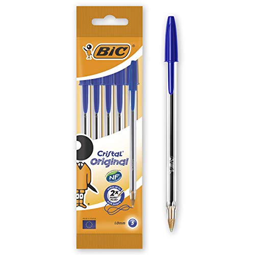 BIC Bolígrafos, Azul, 5 Unidad (Paquete de 1) - Fournitures Bureau Amazon Espagne à 2.59€