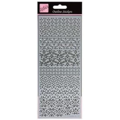Anita's Outline Stickers - Funkelnde Sterne - Silber - Maison & Cuisine en promo à 3.03€