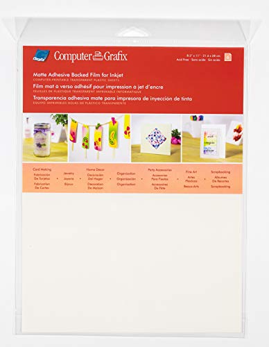 Grafix Jet d'encre Film adhésif, Mat, 8-1/2" x 11" - Loisirs Créatifs en promo à 28.58€