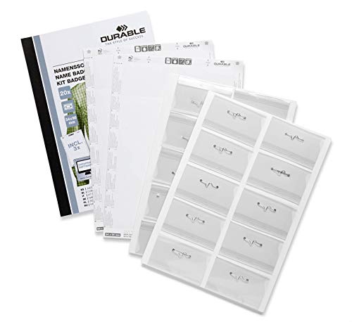 Durable Name Badge Set with Pin 54 x 90 mm (Pack of 20) - Amazon Royaume-Uni à 3.67€