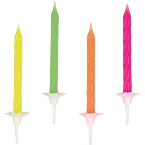 Amscan - 551819-10 Bougies Anniversaire Néon - Bon plan à 1.99€