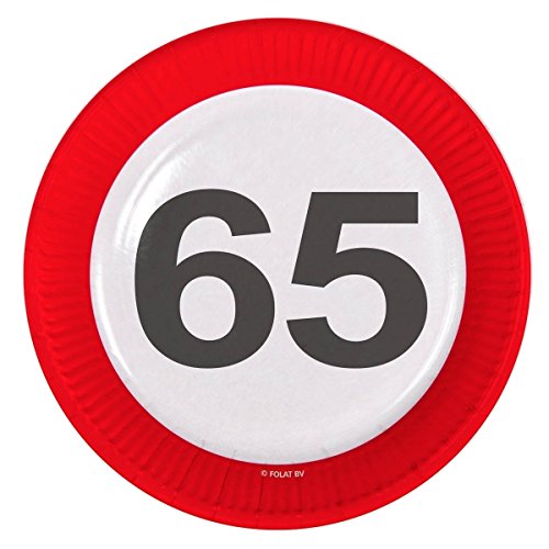 Folat 8 PAPPTELLER Motiv Schild MIT DER Zahl 65. Geburtstag... - Maison & Cuisine Amazon Allemagne à 2.99€