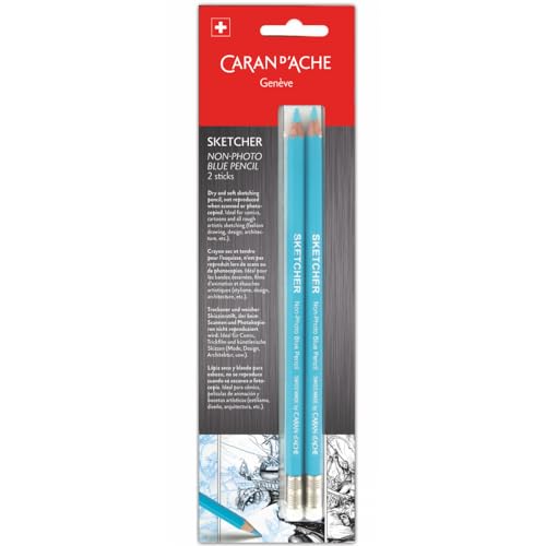 Caran d'Ache Sketcher - Crayon sans photo - 2 Crayons Bleu en promo à 9,59€ (-52%) sur Amazon FR