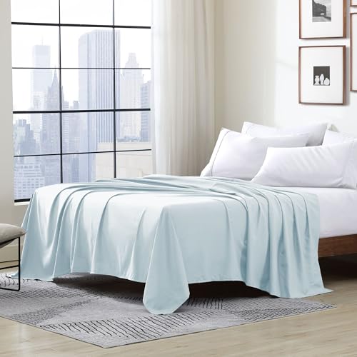 Cathay Home Single Flat Sheet, Queen (90" x 102"), Aqua - Maison & Cuisine en promo à 7.11€
