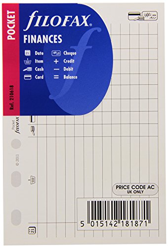 Filofax Pocket Finances - Recambio para agenda de anillas... - Fournitures Bureau Amazon Espagne à 5.44€