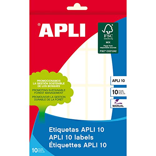 APLI 1641 - Etiquetas blancas (19 x 40) 10 hojas - Fournitures Bureau Amazon Espagne à 1.40€