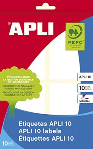 APLI 1655 - White Labels (40 x 75) 10 Sheets - Nouvelle promo Amazon à 2.85€