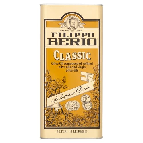 Filippo Berio Olive Oil, Classico, Large Tin (5 Litres) - Maison & Cuisine Amazon Royaume-Uni à 40.50€